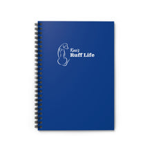 Load image into Gallery viewer, Ruff Life Spiral Notebook — Blue Ruled Journal with Dog Silhouette