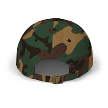 Load image into Gallery viewer, Camo "Ruff Life" Dad Cap — Embroidered Dog Silhouette Hat