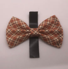 Load image into Gallery viewer, Koa's Ruff Life, fall orange and brown plaid bow tie for dogs