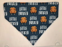 Load image into Gallery viewer, Koa's Ruff Life, little turkey over the collar dog bandana perfect for Thanksgiving