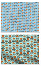 Load image into Gallery viewer, Fabric choices: (1) blue little pumpkin, (2) aqua mommy's little pumpkin