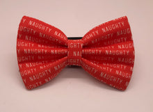 Load image into Gallery viewer, Koa's Ruff Life, red naughty list bow tie for dogs