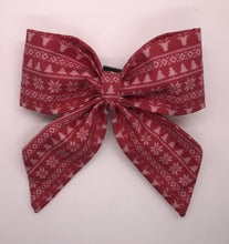 Load image into Gallery viewer, Koa's Ruff Life, large red reindeer (fair isle deer) sailor bow for dogs