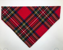 Load image into Gallery viewer, Koa's Ruff Life, Koa's Ruff Life,Christmas plaid bandana personalized with your pup's name!