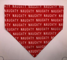 Load image into Gallery viewer, Koa's Ruff Life, large red naughty list bandana for dogs
