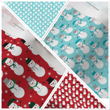 Load image into Gallery viewer, Koa's Ruff Life, snowman in the red or blue fabric