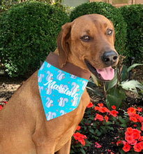 Load image into Gallery viewer, Koa's Ruff Life, Koa in a customized bandana personalized.