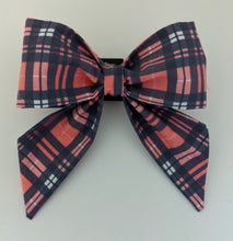 Load image into Gallery viewer, Koa's Ruff Life,  pink/blue plaid sailor bow for dogs