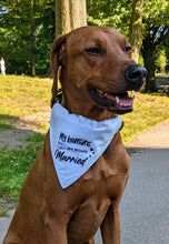 Load image into Gallery viewer, Koa's Ruff Life, Koa in. a large 'My humans are getting married' dog bandana