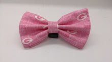 Load image into Gallery viewer, Koa's Ruff Life, a large Green Bay Packers pink bow tie for dogs