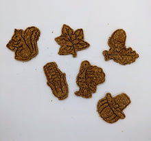 Load image into Gallery viewer, Koa's Ruff Life, Thanksgiving cookies (turkey, pumpkin, acorn, maple leaf, corn, squirrel) may be ordered in various flavors: peanut butter, pumpkin, cheese
