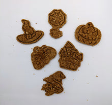 Load image into Gallery viewer, Koa's Ruff Life, Halloween cookies (witches hat, spider, pumpkin, jack-o-lantern, witch, boo) may be ordered in peanut butter, pumpkin or cheese