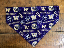 Load image into Gallery viewer, Koa's Ruff Life, UW Huskies Dog Bandana. College Football Dog Accessory. Show off your school Pride.