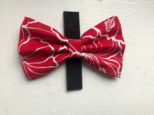 Load image into Gallery viewer, Koa's Ruff Life, the red Hawaiian flower bow tie. Bring the Aloha spirit to your town!