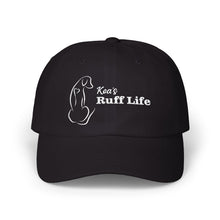 Load image into Gallery viewer, Camo "Ruff Life" Dad Cap — Embroidered Dog Silhouette Hat
