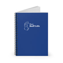Load image into Gallery viewer, Ruff Life Spiral Notebook — Blue Ruled Journal with Dog Silhouette
