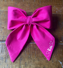 Load image into Gallery viewer, Koa&#39;s Ruff Life, solid pink sailor bow personalized with your pup&#39;s name
