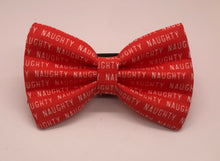 Load image into Gallery viewer, Koa&#39;s Ruff Life, large red naughty dog bow tie
