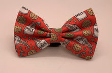 Load image into Gallery viewer, Koa&#39;s Ruff Life, red milk and cookies dog bow tie
