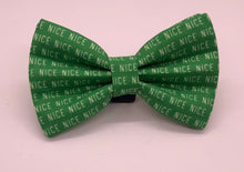 Load image into Gallery viewer, Koa&#39;s Ruff Life, large green nice list dog bow tie
