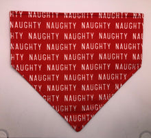 Load image into Gallery viewer, Koa&#39;s Ruff Life, large red naughty list bandana for dogs
