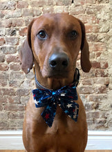 Load image into Gallery viewer, Koa&#39;s Ruff Life, Koa in the &quot;made in america&quot; themed sialor bow for dogs, large personalized with pup&#39;s name. Great for the summer, memorial day, july 4th bbq picnic, veteran&#39;s day.
